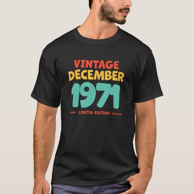 Legendary December 1971 Born Vintage T-Shirt (Front)