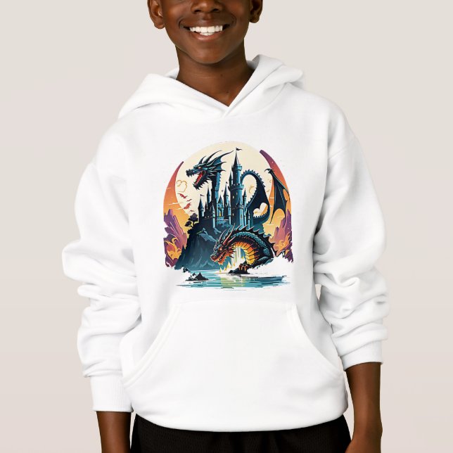 Legendary Dragon Guarding Castle Hoodie (Front)