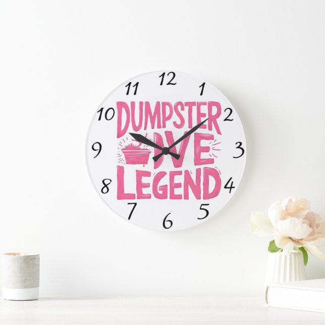 Legendary Dumpster Dive Enthusiast Large Clock (Home)