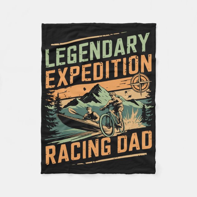 Legendary Expedition Racing Dad Mountain Biking Pa Fleece Blanket (Front)