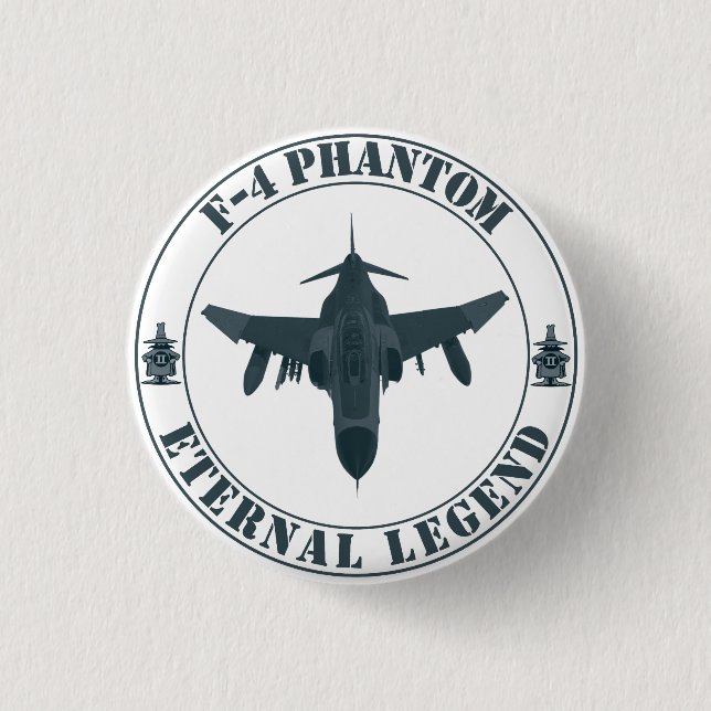 Legendary F-4 Phantom Fighter Aircraft Button (Front)