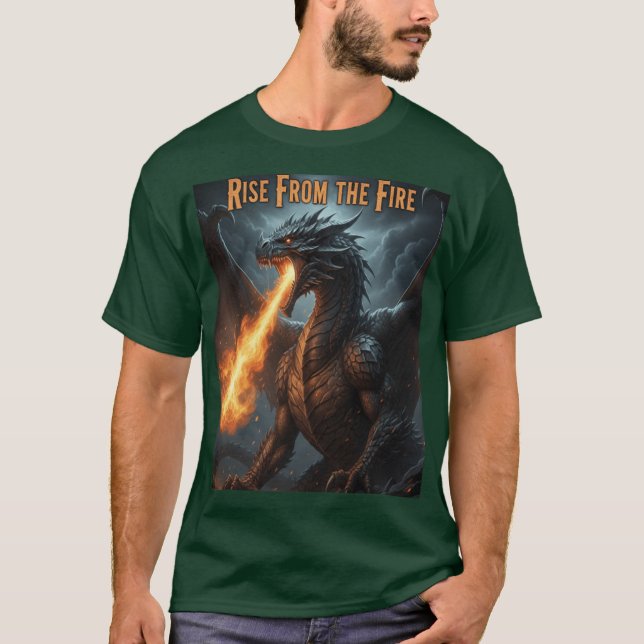 Legendary Fire Dragon – Rise & Strength Motivation T-Shirt (Front)