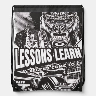 LEGENDARY GORILLA LESSONS LEARN DRAWSTRING BAG 