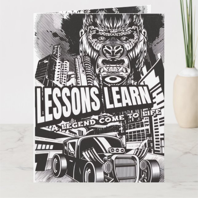 LEGENDARY GORILLA LESSONS LEARN GREETING CARD  (Front)