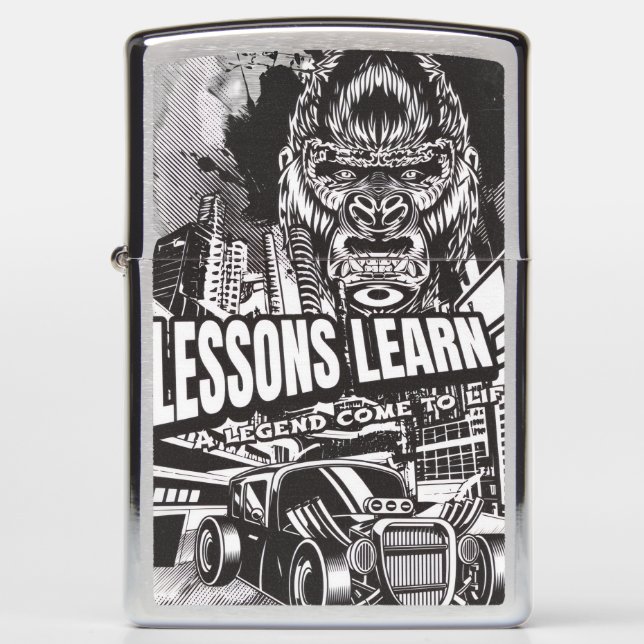 LEGENDARY GORILLA LESSONS LEARN  ZIPPO LIGHTER  (Front)