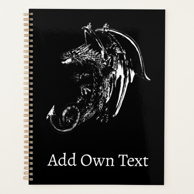 Legendary Gothic Dragon Fire Breath Epic Art  Planner (Front)
