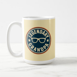 legendary grandpa retro badge coffee mug