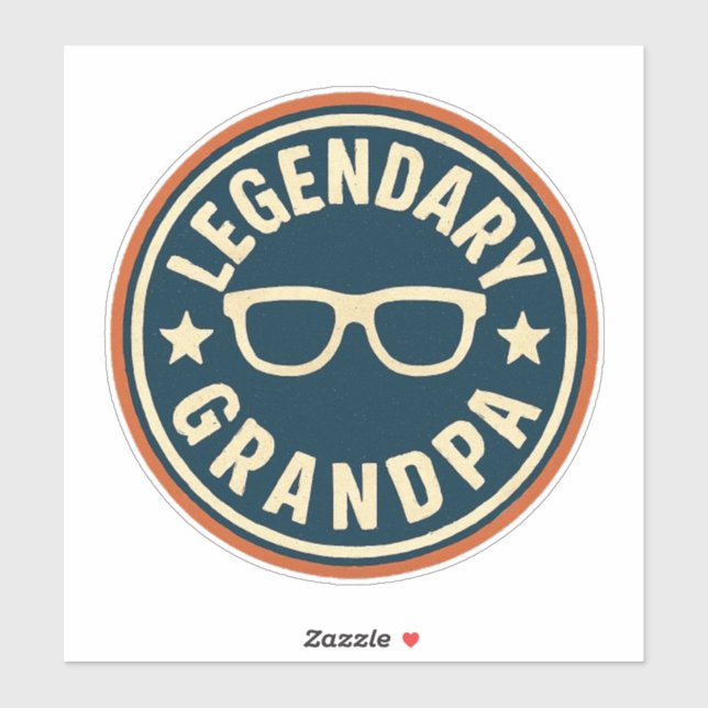 legendary grandpa retro badge sticker (Sheet)