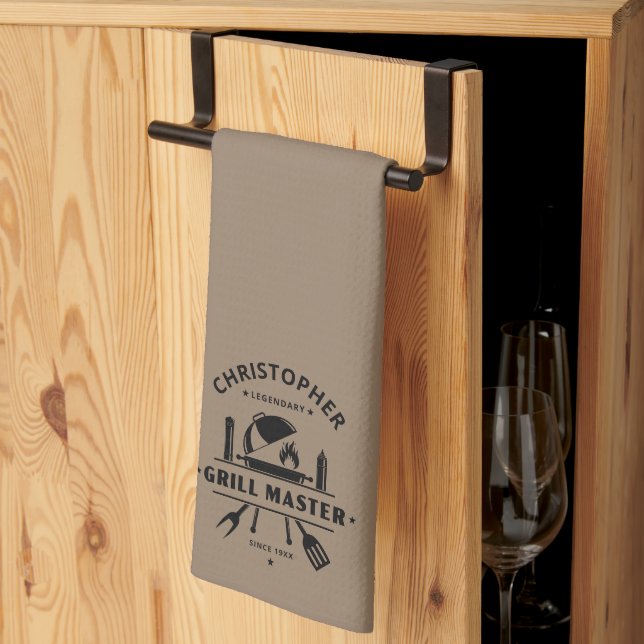 Legendary Grill Master Custom BBQ Kitchen Towel (Thirds Fold)