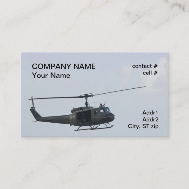 Legendary huey helicopter business card (Front)