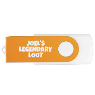 Legendary Loot Gamer Kids Name Text Slogan Flash Drive