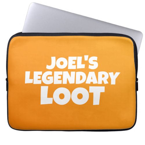 Legendary Loot Gamer Kids Name Text Slogan Laptop Sleeve