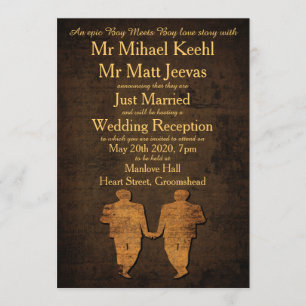 Legendary Love Gay Wedding Reception Invitation