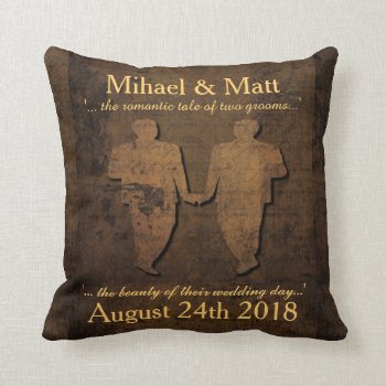 Legendary Love Grooms Pillow Gay Wedding Gift by AGayMarriage at Zazzle