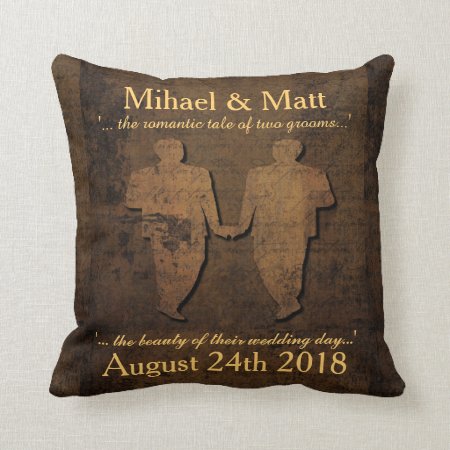 Legendary Love Grooms Pillow Gay Wedding Gift