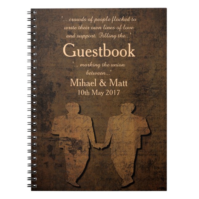 Legendary Love Guestbook for a Gay Wedding Notebook (Front)