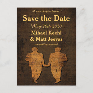 Legendary Love Save the Date Postcard Gay Wedding