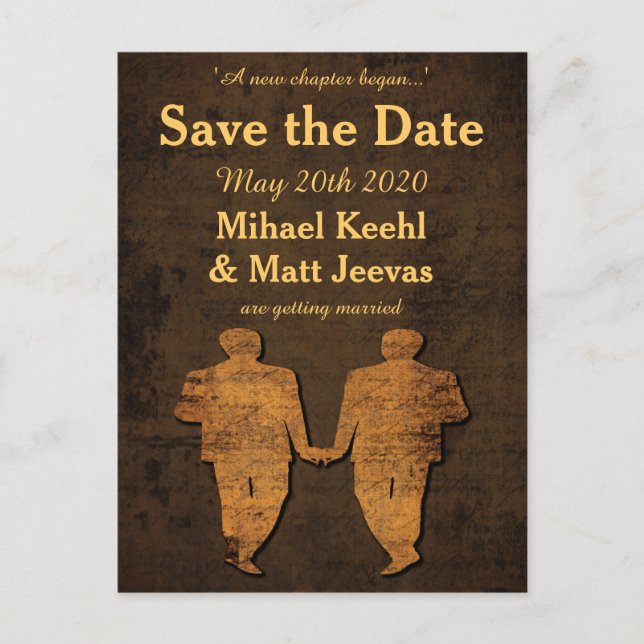 Legendary Love Save the Date Postcard Gay Wedding (Front)
