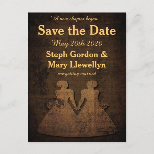 Legendary Love Save the Date Postcard Gay Wedding