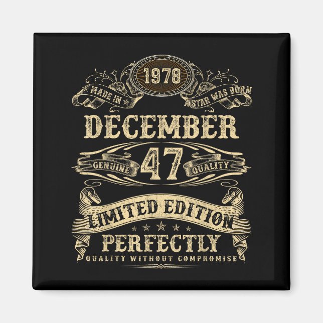 Legendary Man Born December 1978 47th Birthday  Magnet (Front)