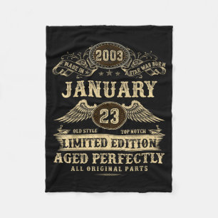 Legendary Man Born January 2003 23rd Birthday Fleece Blanket