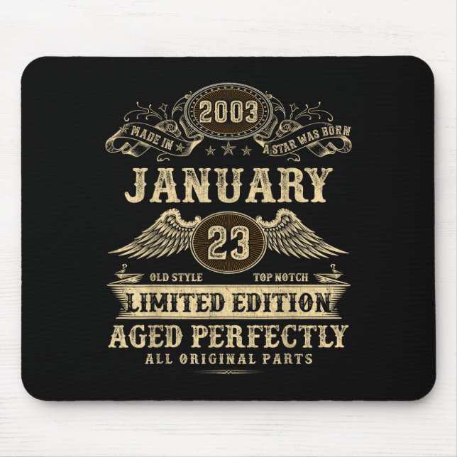 Legendary Man Born January 2003 23rd Birthday  Mouse Pad (Front)