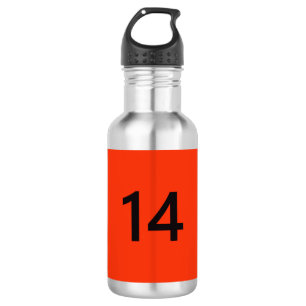 Legendary No. 14 in orange and black Stainless Steel Water Bottle