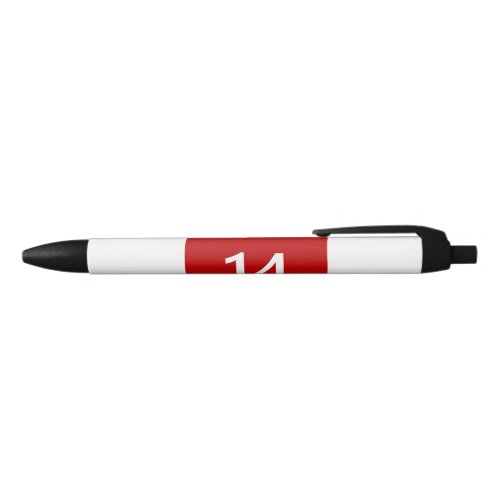 Legendary No 14 in red and white Black Ink Pen