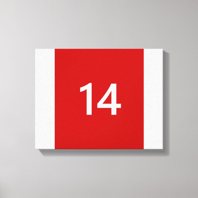 Legendary No. 14 in red and white Canvas Print (Front)