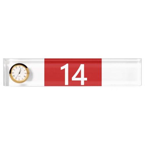 Legendary No 14 in red and white Name Plate