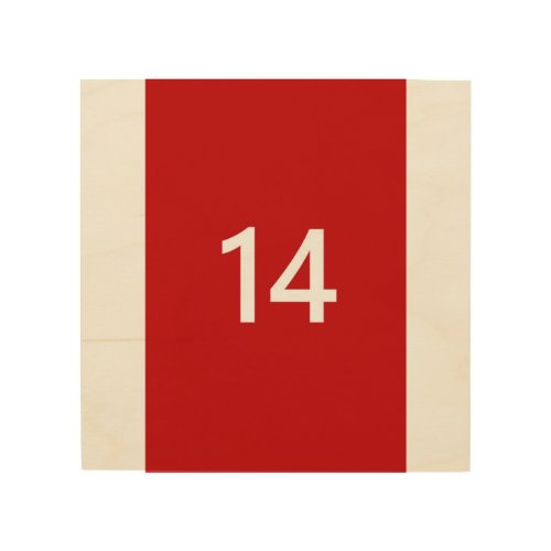 Legendary No 14 in red and white Wood Wall Decor