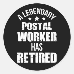 Legendary Postal Worker Has Retired Classic Round Sticker