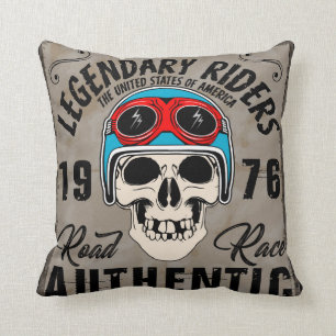 Legendary Riders Motorcycle Throw Pillow