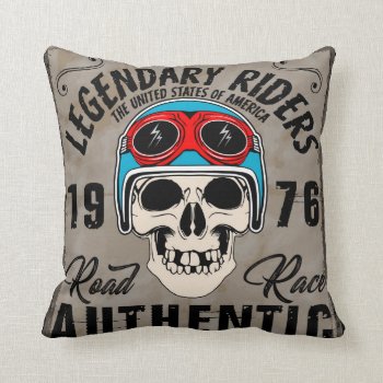 Legendary Riders Motorcycle Throw Pillow by elmasca25 at Zazzle