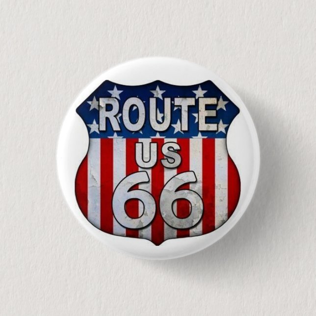 *LEGENDARY ROUTE 66 BADGE/BUTTON* BUTTON (Front)
