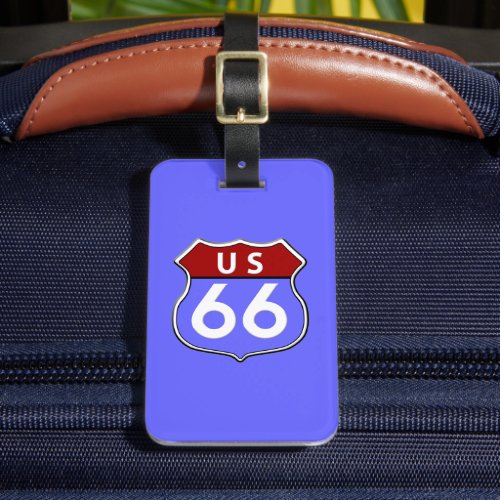 Legendary Route 66 Road Sign Blue  Luggage Tag
