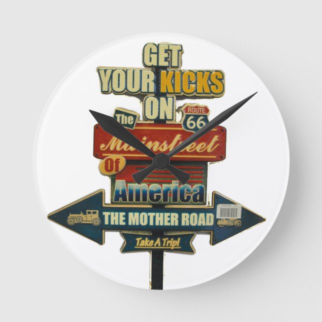 ***LEGENDARY ROUTE 66*** WALL CLOCK (Front)