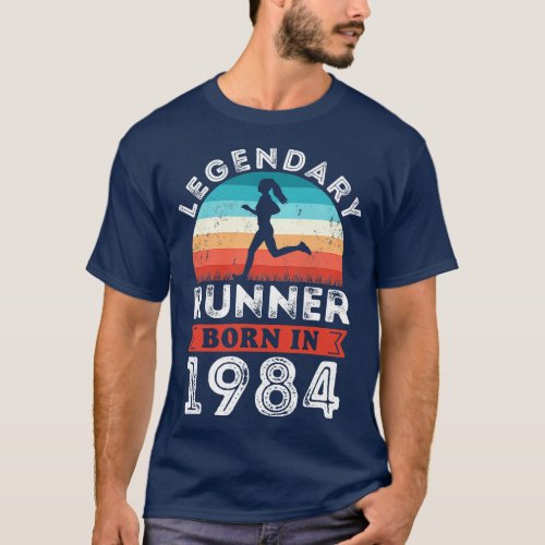 Legendary Runner born 1984 40th Birthday Gifts Run T_Shirt