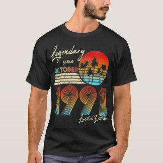 Legendary Since Bday October 1991 Vintage 30Th Bir T-Shirt