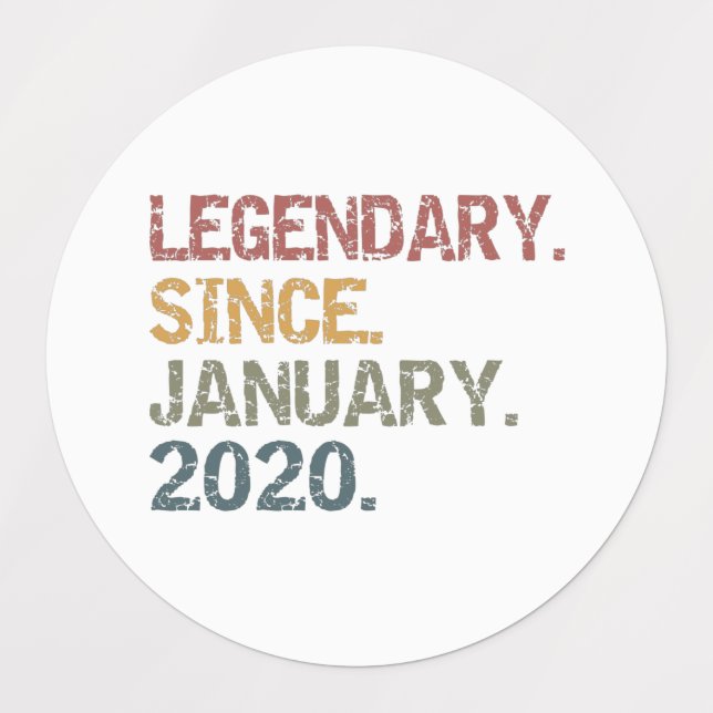 Legendary since January 2020 Labels (Design 3)