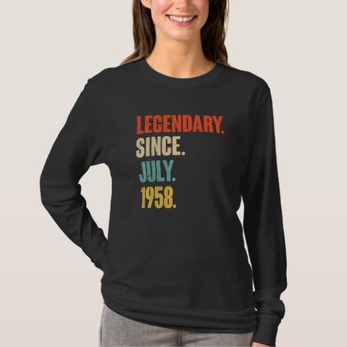 Legendary Since July 1958  64 Year Old  64th Birth T_Shirt