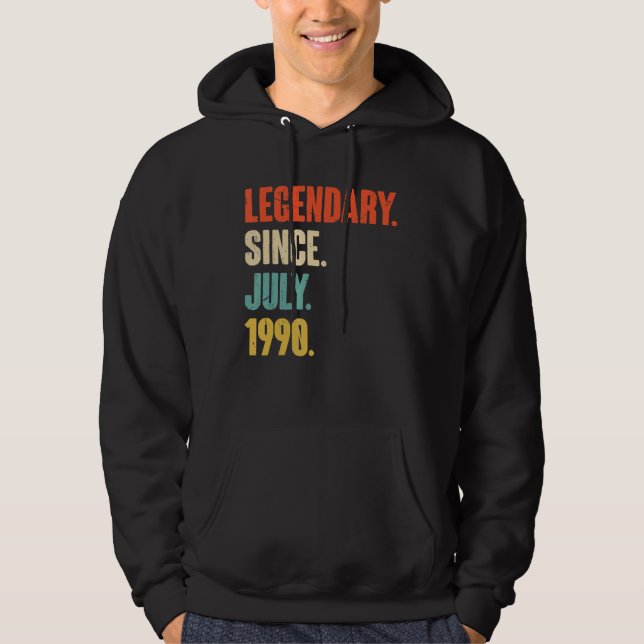 Legendary Since July 1990  32 Year Old  32nd Birth Hoodie (Front)