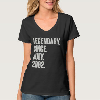 Legendary Since July 2002 20 Year Old 20th Birth T-Shirt