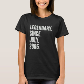 Legendary Since July 2005 17 Year Old 17th Birth T-Shirt