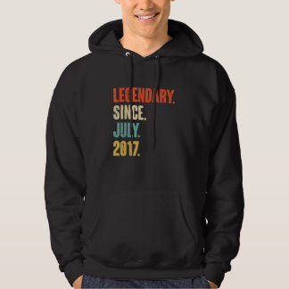 Legendary Since July 2017 5 Year Old 5th Birthda Hoodie