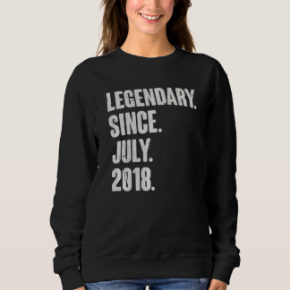 Legendary Since July 2018 4 Year Old 4th Birthda Sweatshirt