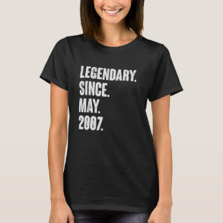 Legendary Since May 2007 15 Year Old 15th Birthd T-Shirt