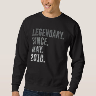 Legendary Since May 2010 12th Birthday Vintage 201 Sweatshirt