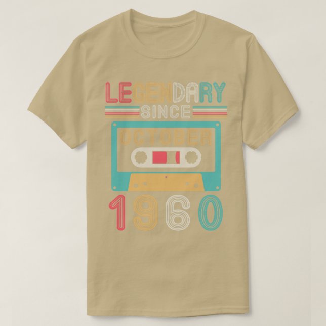Legendary Since October 1960 Happy Birthday 60 Yea T-Shirt (Design Front)