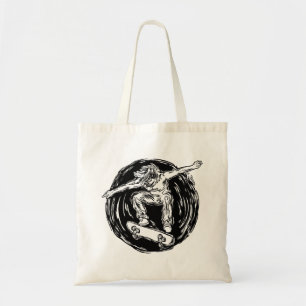 Legendary Skater Doing Mid-Air Skateboarding Tote Bag